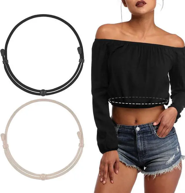 Main image of WHIPPY 2Pack Tuck Band Tool for Women Elastic Stretch Belts Tucking Shirts Sweater Cropping Belt Adjustable Crop Band for Top
