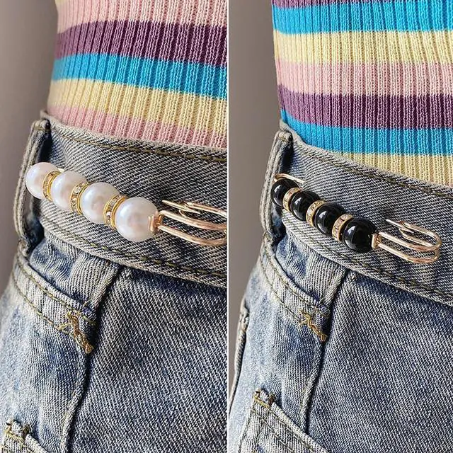 Alt view image 3 of 6 - 14 Pieces Brooch Safety Pins Pearl Brooch Button Pin Pant Waist Tightener Pins for Clothes Sweater Shawl Collar Dress Cardigan Shirt Jeans Accessories for Women Girls