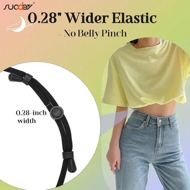 Alt view image 3 of 5 - SUOSDEY 2pcs Crop Top Tuck Band Women Adjustable Crop Top Band Elastic Stretch Waist Belt for Tucking Shirt Sweater