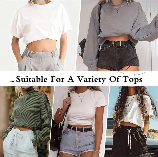 Alt view image 4 of 6 - WHIPPY 2Pack Tuck Band Tool for Women Elastic Stretch Belts Tucking Shirts Sweater Cropping Belt Adjustable Crop Band for Top