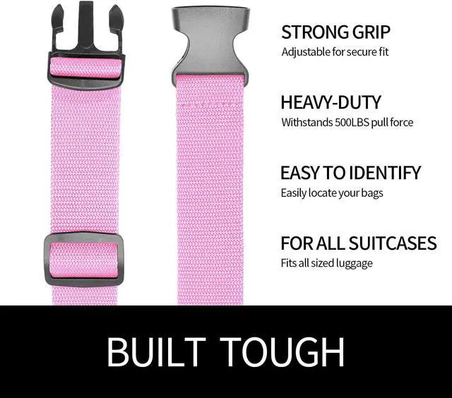 Alt view image 2 of 7 - Luggage Straps 2-80Pink