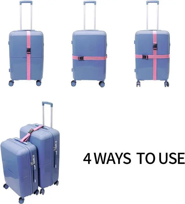 Alt view image 7 of 7 - Luggage Straps 2-80Pink