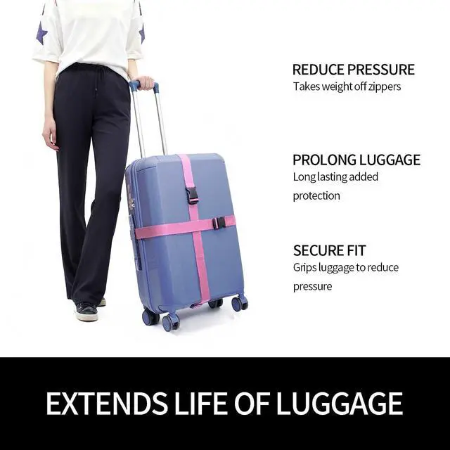 Alt view image 6 of 7 - Luggage Straps 2-80Pink