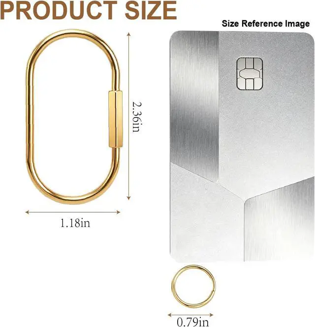 Alt view image 5 of 7 - 6 Pack Brass Key Rings Bulk, Gold Key Chain Organizer with Secure Screw Lock, Carabiner Keychain Clip for Keys, Purse Bag Charms for Handbags, Key Holder for Men Women - Heavy Duty Key Rings Set