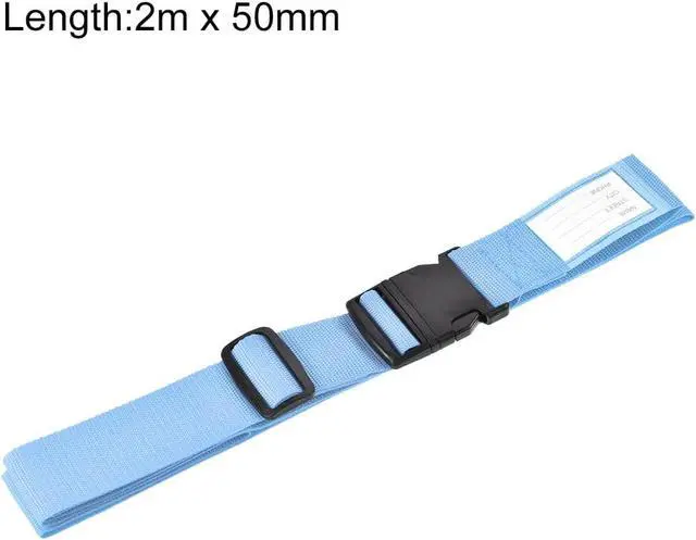 Alt view image 2 of 7 - uxcell Luggage Straps Suitcase Belts 2x78 2Mx5cm Sky Blue 2Pcs | Adjustable PP Travel Bag Packing Accessories with Buckle Label