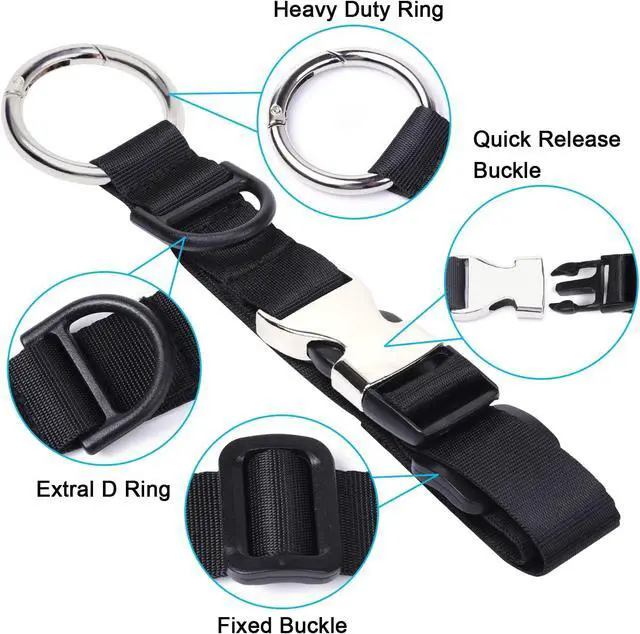 Alt view image 3 of 7 - Wisdompro Jacket Gripper Strap for Travel, Nylon Add a Bag Luggage Straps | Baggage Suitcase Belts Travel Accessories with Hook and D-Ring - Make Your Hands Free, Easy to Carry Your Extra Bags
