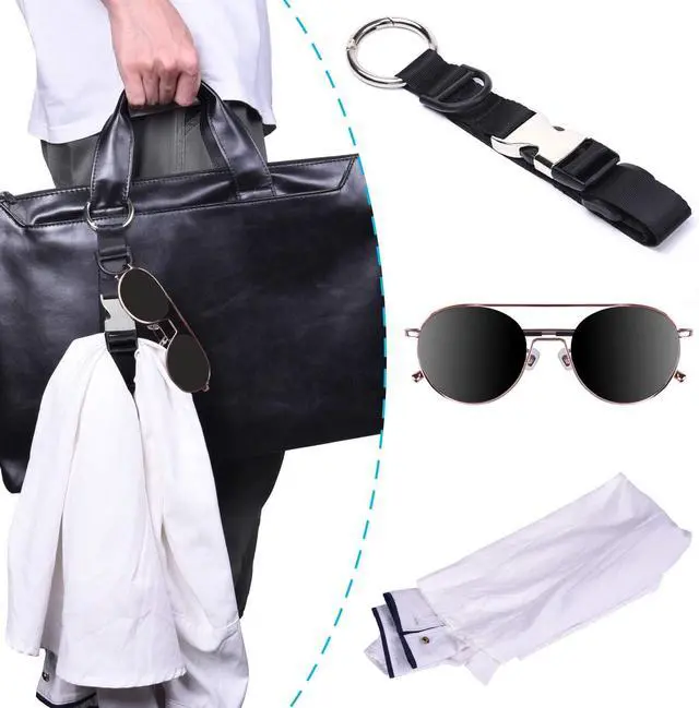 Alt view image 7 of 7 - Wisdompro Jacket Gripper Strap for Travel, Nylon Add a Bag Luggage Straps | Baggage Suitcase Belts Travel Accessories with Hook and D-Ring - Make Your Hands Free, Easy to Carry Your Extra Bags