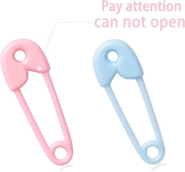 Alt view image 2 of 6 - 72 Pcs Pink Baby Safety Pins, Girl Baby Shower Decorations | Non-opening plastic pin accents for girl baby shower games, party favors, table scatter and diaper cake decor