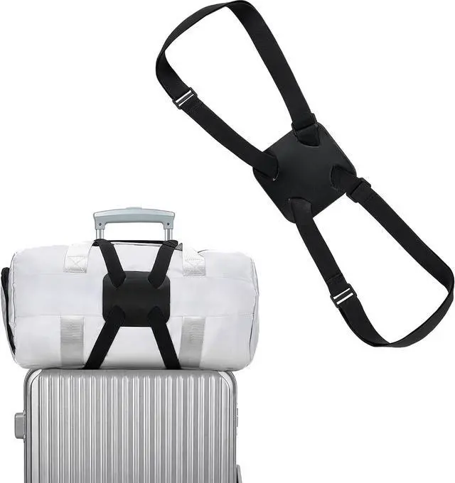 Main image of Chelmon Luggage Straps, Ajustable Elastic Bungee Belt for Suitcases, Add Extra Bag Easy and Securely for Travel (Black)
