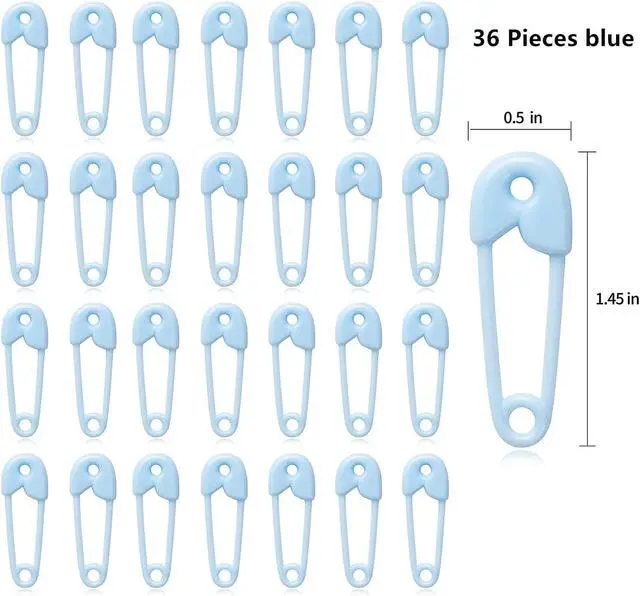 Alt view image 3 of 6 - 72 Pcs Pink Baby Safety Pins, Girl Baby Shower Decorations | Non-opening plastic pin accents for girl baby shower games, party favors, table scatter and diaper cake decor