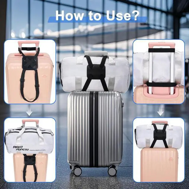 Alt view image 5 of 7 - Chelmon Luggage Straps, Ajustable Elastic Bungee Belt for Suitcases, Add Extra Bag Easy and Securely for Travel (Black)