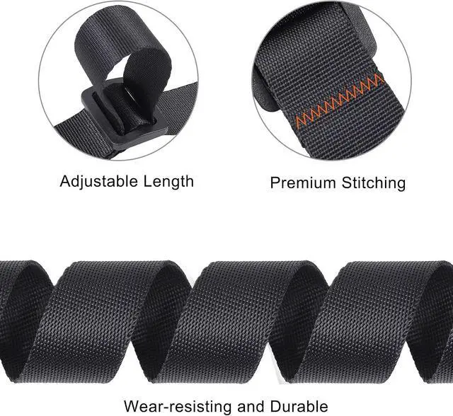 Alt view image 4 of 5 - Buckle Straps, Adjustable Nylon Straps, Black 4 Pack (7'x1) | Packing Strap Nylon Travel Belt Nylon Backpack Accessory with Buckle Clips for Suitcases, Packing, Travel, Hiking