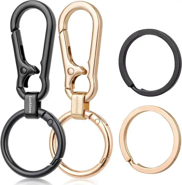 Main image of LUCKINEE Metal Keychains Key Ring Key Chain Carabiner for Men and Women | 2Pack Keychains with 2Pcs Hooks, 2Pcs Keychains and 2Pcs Spring O Rings, Great for Linking on Purse or Belt Loops