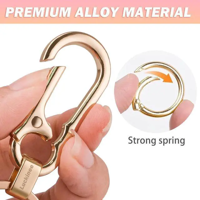 Alt view image 2 of 6 - LUCKINEE Metal Keychains Key Ring Key Chain Carabiner for Men and Women | 2Pack Keychains with 2Pcs Hooks, 2Pcs Keychains and 2Pcs Spring O Rings, Great for Linking on Purse or Belt Loops
