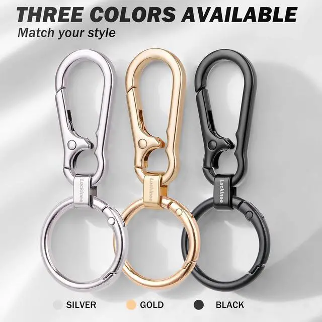 Alt view image 6 of 6 - LUCKINEE Metal Keychains Key Ring Key Chain Carabiner for Men and Women | 2Pack Keychains with 2Pcs Hooks, 2Pcs Keychains and 2Pcs Spring O Rings, Great for Linking on Purse or Belt Loops