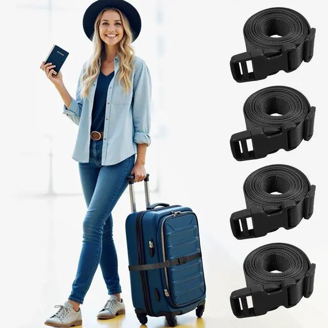 Alt view image 2 of 7 - XTACER Backpack Accessory Strap Luggage Straps (Black - Release Buckle Straps (4-Pack))