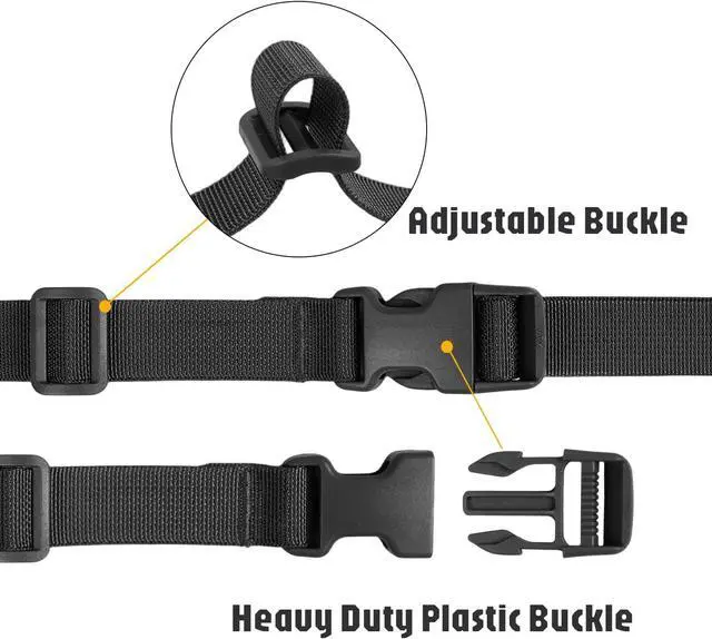 Alt view image 6 of 7 - XTACER Backpack Accessory Strap Luggage Straps (Black - Release Buckle Straps (4-Pack))