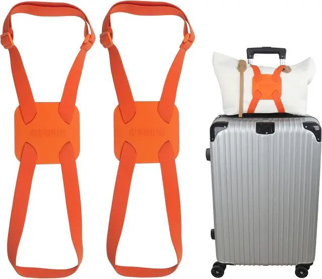 Main image of Luggage Straps Bag Bungees add a Bag, Luggage Bungee for suitcases Elastic Strap Belt- 2 Pack (Orange-2)