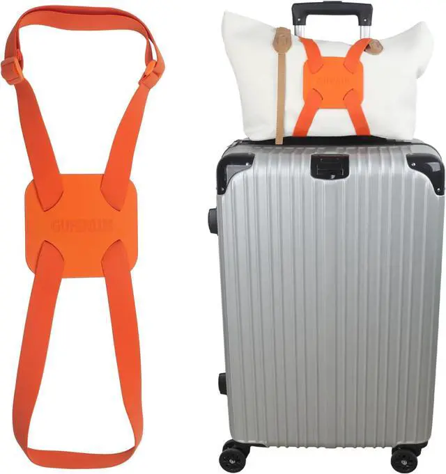 Alt view image 6 of 6 - Luggage Straps Bag Bungees add a Bag, Luggage Bungee for suitcases Elastic Strap Belt- 2 Pack (Orange-2)