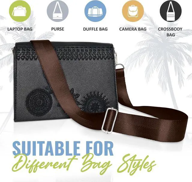 Alt view image 7 of 7 - BOACAY Wide Purse Strap Replacement for Crossbody, Messenger, Shoulder Bag