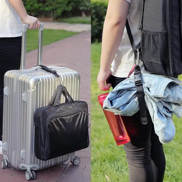 Alt view image 5 of 7 - Luggage Straps, Add a Bag Luggage Strap Jacket Gripper, Luggage Straps Carry-on Baggage Suitcase Straps Belts Travel Accessories (Black, Hook x 1)