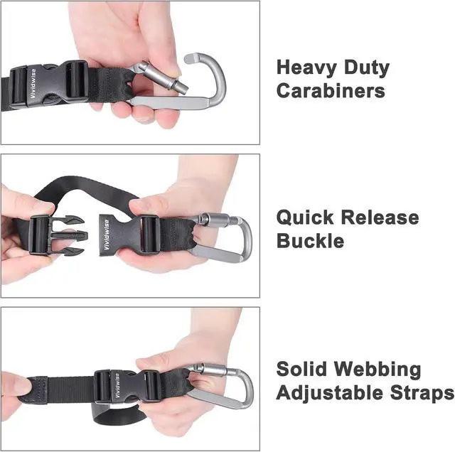 Alt view image 7 of 7 - Luggage Straps, Add a Bag Luggage Strap Jacket Gripper, Luggage Straps Carry-on Baggage Suitcase Straps Belts Travel Accessories (Black, Hook x 1)