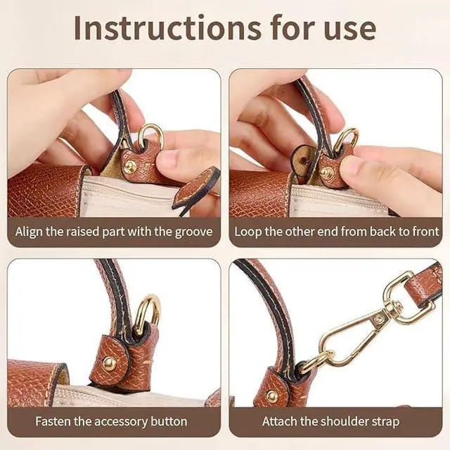 Alt view image 6 of 6 - Bag Shoulder Strap, Adjustable Purse Strap Crossbody Replacement for Mini Longchamp Le Pliage