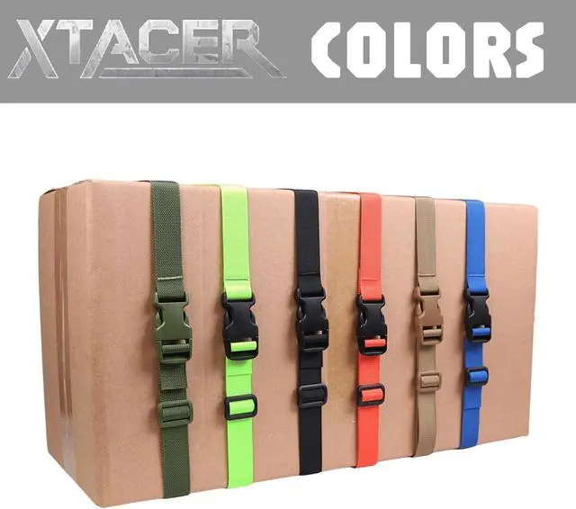 Alt view image 3 of 7 - XTACER 1 Inch Molle Backpack Accessory Strap Luggage Straps Cover Strap Sleeping Bag Strap with Buckle (Orange, 60)