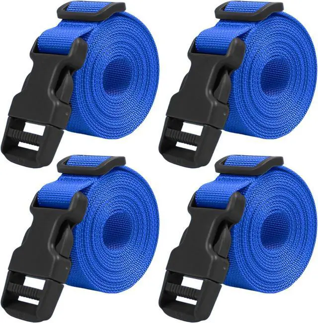 Main image of XTACER Backpack Accessory Strap Luggage Straps Cover Strap Sleeping Bag Strap with Buckle Blue- Release Buckle Straps (Blue- Release Buckle Straps (4-Pack))