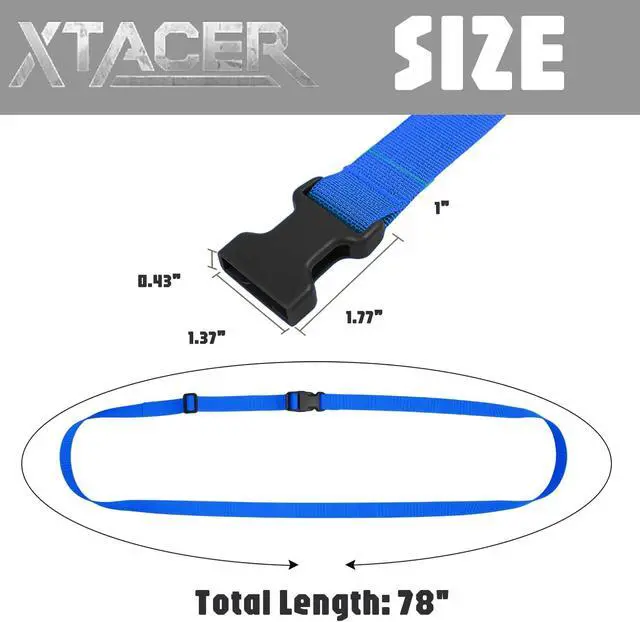 Alt view image 4 of 7 - XTACER Backpack Accessory Strap Luggage Straps Cover Strap Sleeping Bag Strap with Buckle Blue- Release Buckle Straps (Blue- Release Buckle Straps (4-Pack))
