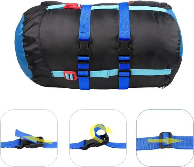 Alt view image 7 of 7 - XTACER Backpack Accessory Strap Luggage Straps Cover Strap Sleeping Bag Strap with Buckle Blue- Release Buckle Straps (Blue- Release Buckle Straps (4-Pack))