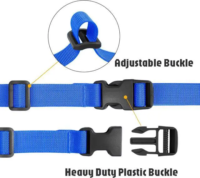 Alt view image 6 of 7 - XTACER Backpack Accessory Strap Luggage Straps Cover Strap Sleeping Bag Strap with Buckle Blue- Release Buckle Straps (Blue- Release Buckle Straps (4-Pack))