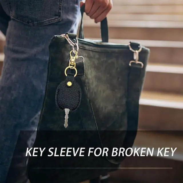 Alt view image 6 of 7 - Key Sleeves for Broken Car Keys | Rustic Key Protector with Metal Rings