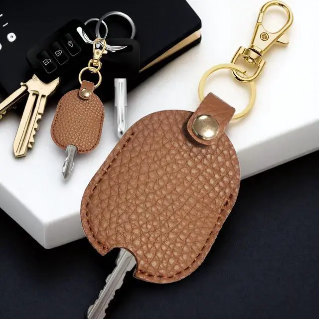 Alt view image 7 of 7 - Key Sleeves for Broken Car Keys | Rustic Key Protector with Metal Rings