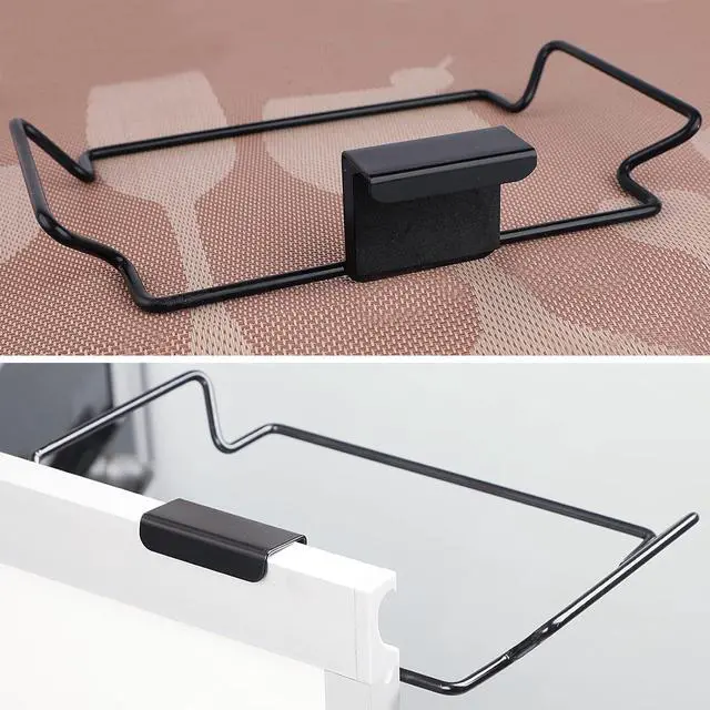 Alt view image 5 of 7 - Large Stainless Steel Trash Bag Holder for Kitchen Cabinets Doors and Cupboards, Black