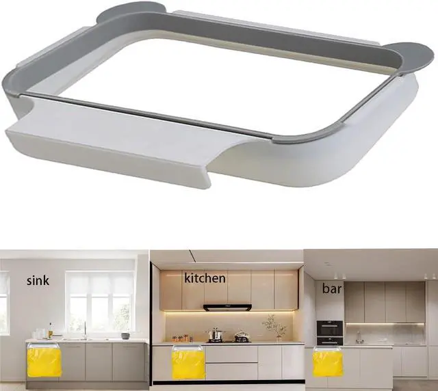 Alt view image 6 of 6 - NeilBee Stylish Cute Hanging Trash Bag Holder fits Kitchen cabinets Perfectly Drill-Free and Tool-Free for Fast Installation, Effectively Freeing up Kitchen Counter and Cabinet Space.