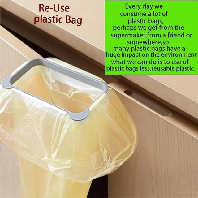 Alt view image 4 of 6 - NeilBee Stylish Cute Hanging Trash Bag Holder fits Kitchen cabinets Perfectly Drill-Free and Tool-Free for Fast Installation, Effectively Freeing up Kitchen Counter and Cabinet Space.
