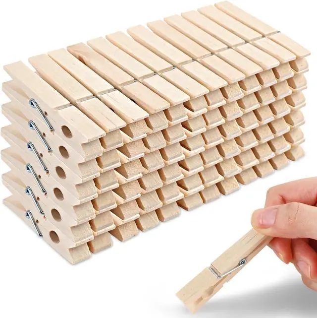 Main image of Phinus 72 Pcs Wooden Clothes Pins, 2.9 Inch Clothes Pins for Hanging Clothes, Pictures, Photos, Classroom, Crafts, Decoration, Clothespins Heavy Duty (Original Wooden Color)