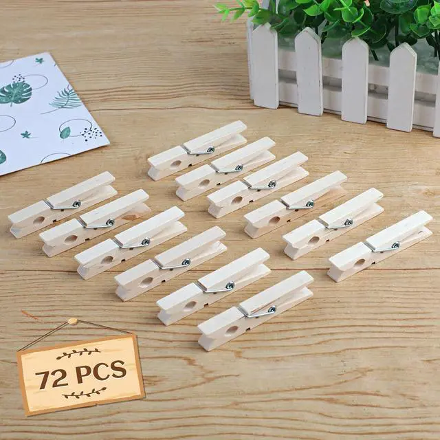 Alt view image 5 of 7 - Phinus 72 Pcs Wooden Clothes Pins, 2.9 Inch Clothes Pins for Hanging Clothes, Pictures, Photos, Classroom, Crafts, Decoration, Clothespins Heavy Duty (Original Wooden Color)