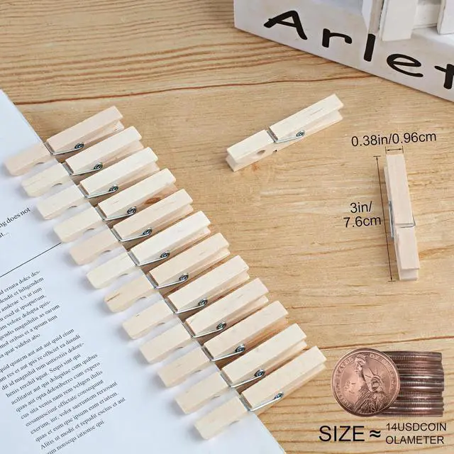 Alt view image 3 of 7 - Phinus 72 Pcs Wooden Clothes Pins, 2.9 Inch Clothes Pins for Hanging Clothes, Pictures, Photos, Classroom, Crafts, Decoration, Clothespins Heavy Duty (Original Wooden Color)