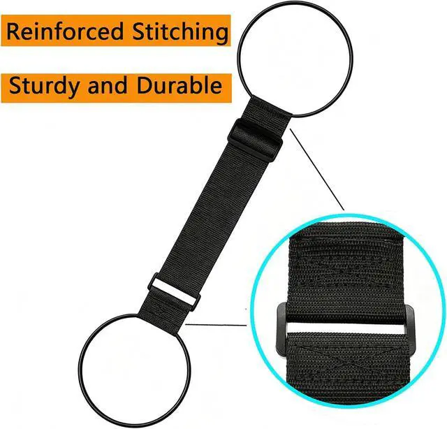 Alt view image 4 of 7 - Luggage Straps for Suitcases, Extended Adjustable Luggage Connector Straps, Portable Luggage Attachment Strap, Elastic Loop, Handbag Backpack Fixing Belt for Suitcase Handle (1 Black)