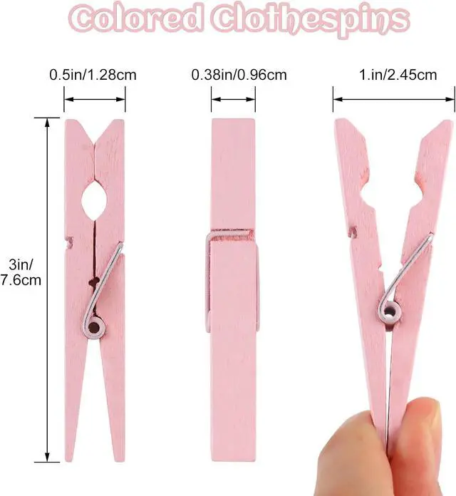 Alt view image 2 of 7 - Phinus 72 Pcs Wooden Clothes Pins, 2.9 Inch Clothes Pins for Hanging Clothes, Pictures, Photos, Classroom, Crafts, Decoration, Colorful Clothespins Heavy Duty(Pastel Color)