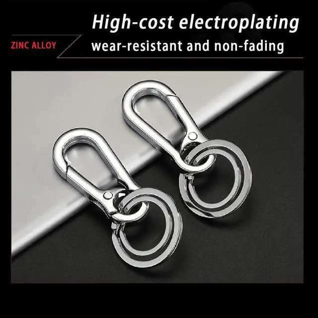 Alt view image 3 of 5 - 2 Pcs Keychain Clip Key Ring,Metal Carabiner Clips Keyring Keychains Chain Holder Organizer for Car and Keys Finder