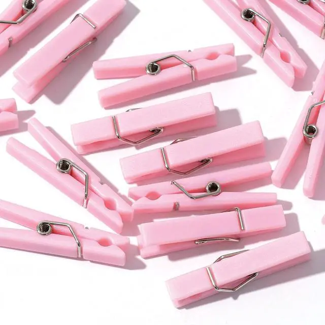 Main image of 60Pcs Mini Clothespins for Baby Shower Games Girl Pink Clothes Pins 1.4Inch | Plastic Mini Clothes Pins Bulk for Dont Say Baby Game, DIY Crafts, Photo Display, Party Favors and Decorations