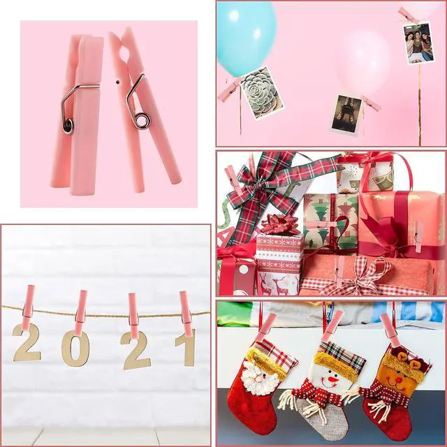 Alt view image 6 of 7 - 60Pcs Mini Clothespins for Baby Shower Games Girl Pink Clothes Pins 1.4Inch | Plastic Mini Clothes Pins Bulk for Dont Say Baby Game, DIY Crafts, Photo Display, Party Favors and Decorations