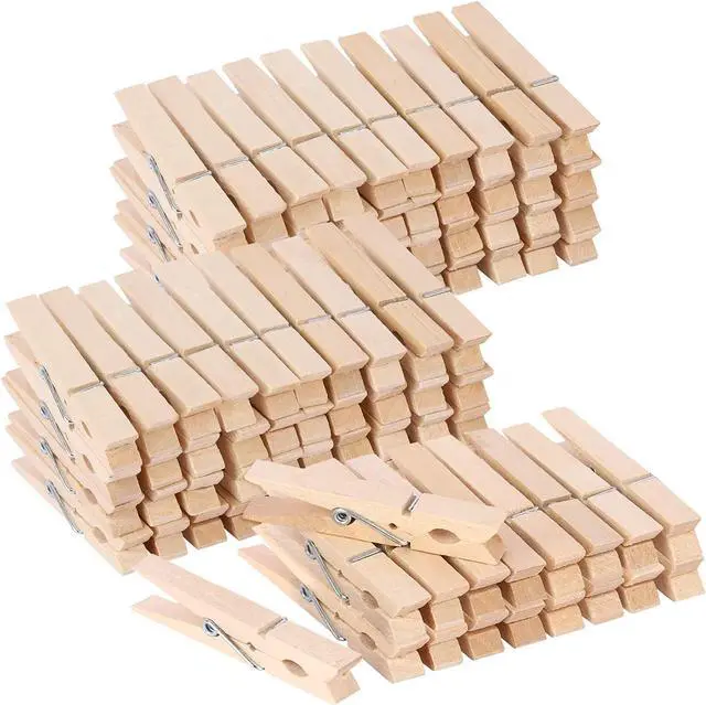 Main image of 100pcs Clothes Pins Wooden Clothespins 3inch Heavy Duty Wood Clips for Hanging Clothes Pictures Outdoor