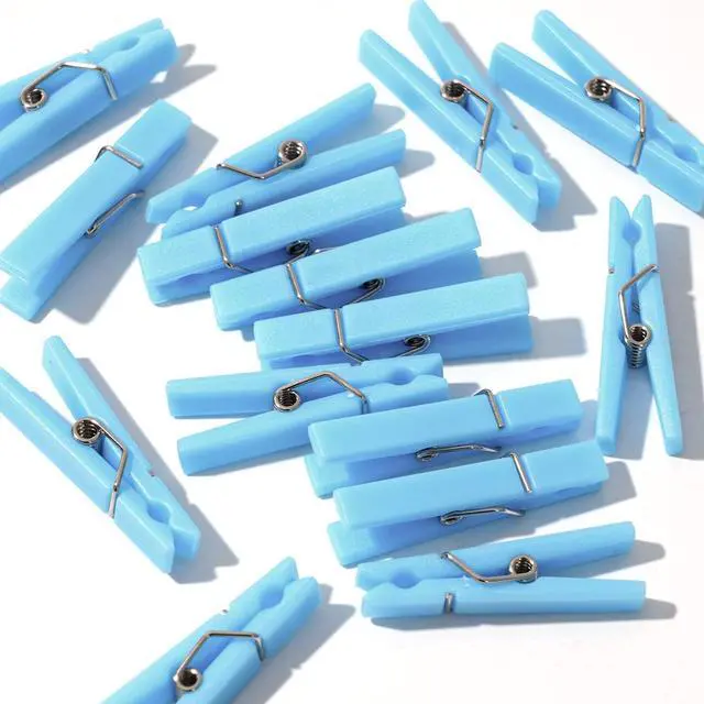 Main image of 60Pcs Mini Clothespins for Baby Shower Games Boy Blue Clothes Pins 1.4 Inch | Plastic Mini Clothes Pins Bulk for Dont Say Baby Game, DIY Crafts, Photo Display, Party Favors and Decorations