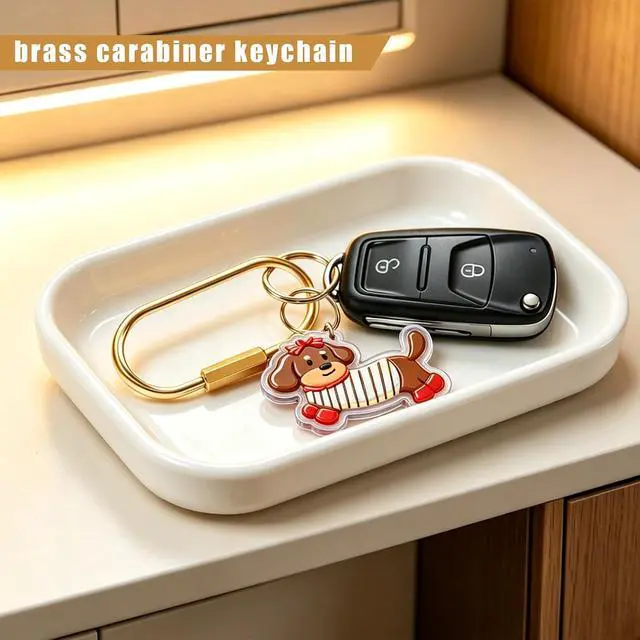 Alt view image 3 of 7 - 6pcs Brass Key Ring with Screw Lock, Gold Plated Carabiner Keychain Clip, Durable Key Chain Hooks Accessories for Women & Men