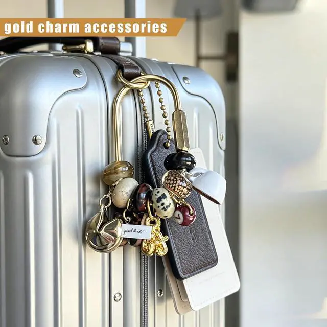 Alt view image 7 of 7 - 6pcs Brass Key Ring with Screw Lock, Gold Plated Carabiner Keychain Clip, Durable Key Chain Hooks Accessories for Women & Men