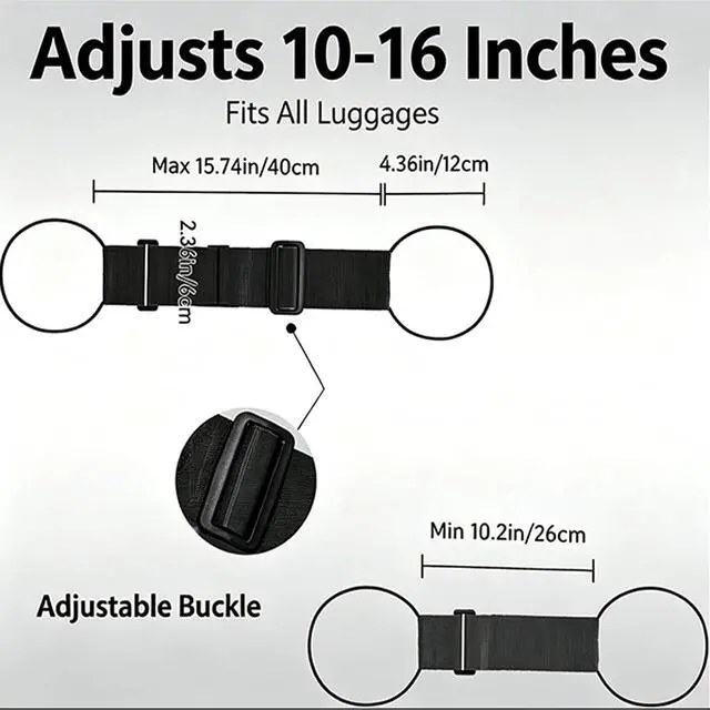 Alt view image 7 of 7 - Adjustable Luggage Straps, 2 Pack Rainbow Elastic Bungee Connector, Heavy Duty Travel Belt to Connect Two Suitcases, Secure Add-a-Bag Strap for Carry On, Cruise & Travel Essentials